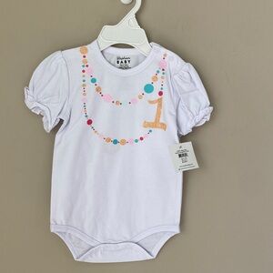 NWT Girls First Birthday Snap Shirt/Onesie 6-12‎ months